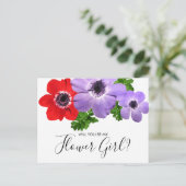 Waterverf Mijn Bloemenmeisje Bridesmaid Briefkaart (Staand voorkant)