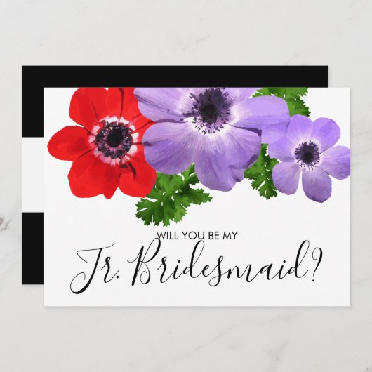 Waterverf Mijn JR Junior Bridesmaid Card Kaart (Voorkant / Achterkant)
