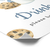 Waterverf Milk Bow baby shower Drinken Poster (Hoek)