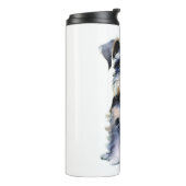 Waterverf Miniature Schnauzer Thermosbeker (Gedraaid links)