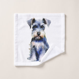 Waterverf Miniature Schnauzer Washandje