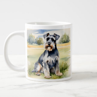 Waterverf Miniatuur Schnauzer – Dog Art Print Extra Grote Beker