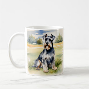 Waterverf Miniatuur Schnauzer – Dog Art Print Koffiemok