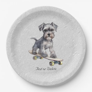 Waterverf Miniatuur Schnauzer Papier Bord