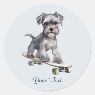 Waterverf Miniatuur Schnauzer Sticker
