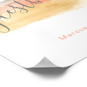 Waterverf minimalistisch bord voor bruiloft Poster (Hoek)