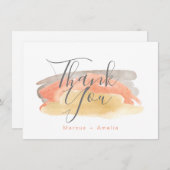  Waterverf minimalistisch huwelijk Bedankkaart (Voorkant / Achterkant)