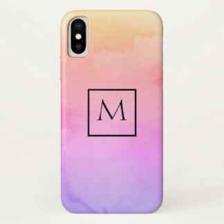 Waterverf minimalistisch rechthoekMonogram rechtho iPhone X Hoesje