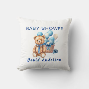 Waterverf minimalistische baby shower jongen kussen