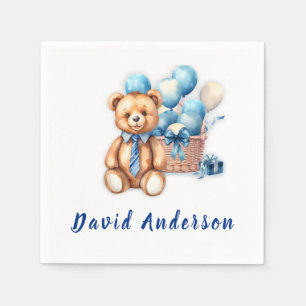 Waterverf minimalistische baby shower jongen servet