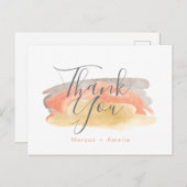 Waterverf minimalistische bruiloft Hartelijk dank Briefkaart (Voorkant / Achterkant)