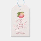 Waterverf minimalistische perzik dank u Baby showe Cadeaulabel (Voorkant)