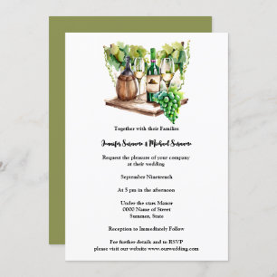 Waterverf minimalistische wijnflessen druiven land kaart