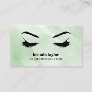 Waterverf Mint green Eyelash Browbar professional Visitekaartje