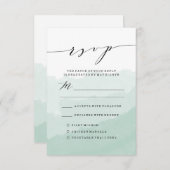 Waterverf mist | Bruiloft RSVP Kaart (Voorkant / Achterkant)