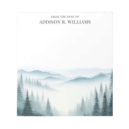 Waterverf Misty Mountains van het bureau van Notitieblok (Voorkant)