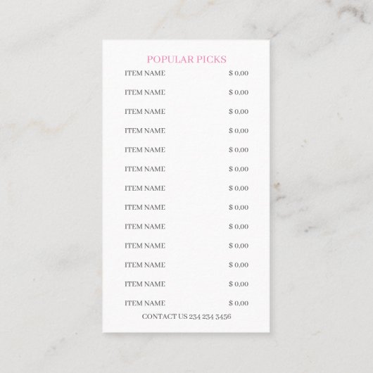 Waterverf Mixer Cake Bakery Visitekaartje (Achterkant)