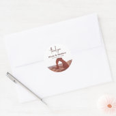 Waterverf Moab Arches Park Utah Bruiloft dank u Ronde Sticker (Envelop)