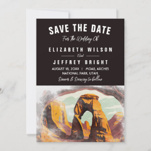 Waterverf Moab Arches Park Utah Save the Date Kaart