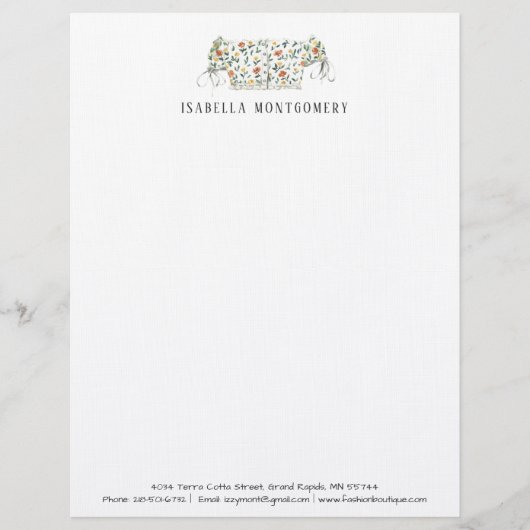 Waterverf Mode Ontwerp Letterhead op maat Briefhoofd (Voorkant)