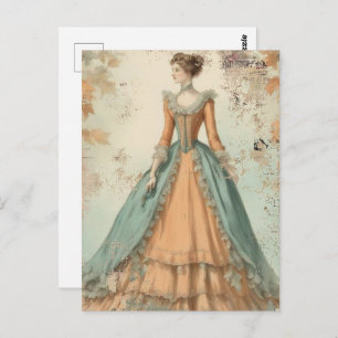 Waterverf Mode Vrouw Collage Briefkaart