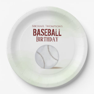 Waterverf Modern Birthday Rustic honkbal Papieren Bordje