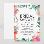 Waterverf Modern Bridal Shower Kaart (Voorkant / Achterkant)