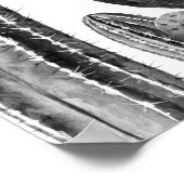 Waterverf Modern Cactus - Zuidwest-zwart wit Poster (Hoek)