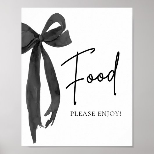 Waterverf Modern Elegant Bow Bow Food Sign Poster (Voorkant)