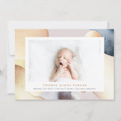 Waterverf Modern Foto Geboorte Aankondiging (Voorkant)