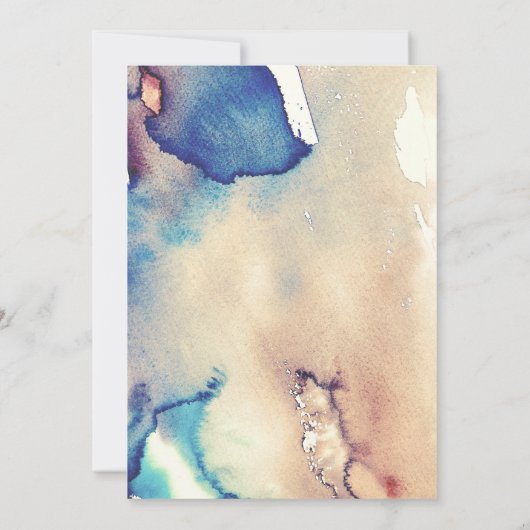 Waterverf Modern Painted Baby Geboorteaankondiging Aankondiging (Achterkant)