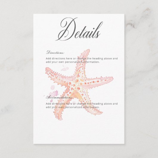 Waterverf Modern Palms & Beach Scene Details Informatiekaartje (Voorkant)