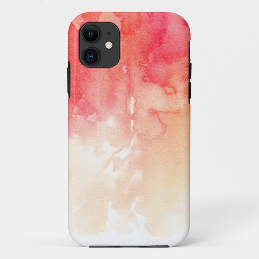 Waterverf modern rood. Eenvoudig abstract koraal Case-Mate iPhone Case (Achterkant)