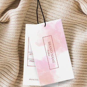 Waterverf Modern Roze Lijn Hang label Visitekaartje