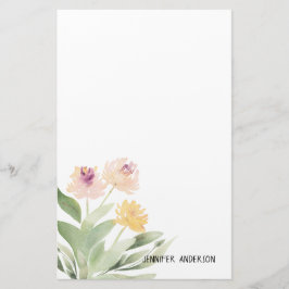Waterverf Modern Springtime Floral Greenery Briefpapier