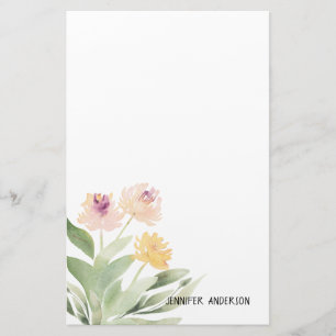 Waterverf Modern Springtime Floral Greenery Briefpapier