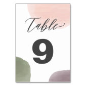 Waterverf Modern Trouwtafel Aantal Kaarten (Achterkant)