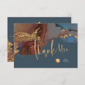 Waterverf Moderne Abstracte Mitzvah DANK U Bedankkaart (Voorkant / Achterkant)