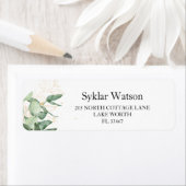 Waterverf Moderne Eucalyptus Greenery Gold Leaves Etiket (Insitu)