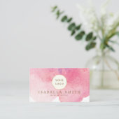 Waterverf moderne Girly Logo Visitekaartje (Staand voorkant)