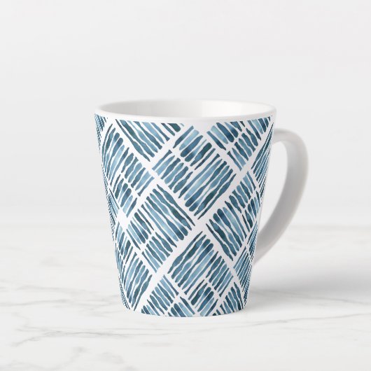 Waterverf Moderne marine gestreept diagonaal patro Latte Mok (Rechterhoek)