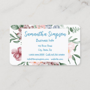 Waterverf moderne professionele elegante bloemen m visitekaartje