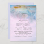 waterverf moderne repetitie dineruitnodiging kaart (Voorkant / Achterkant)