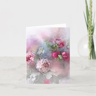 Waterverf Moderne Rozen Bloemen Sjabloon