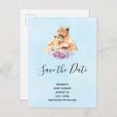 Waterverf moeder loon en kuil opslaan datum uitnodiging briefkaart (Voorkant / Achterkant)