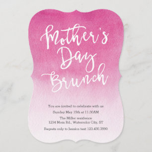 Waterverf Moederdag Brunch Uitnodiging
