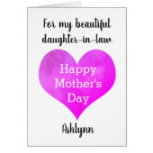 Waterverf - Moederdag Dochter in wet (Voorkant)