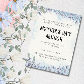 Waterverf,Moederliefde in Bloei, Moederdag Brunch Kaart