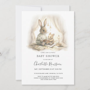Waterverf Mom Baby Bunny Rabbit Baby shower Kaart