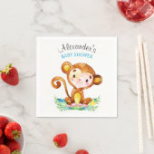 Waterverf Monkey Boy Baby shower Servetten (Insitu)